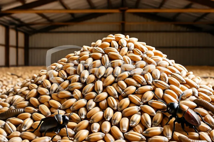 hama gandum saat penggudangan