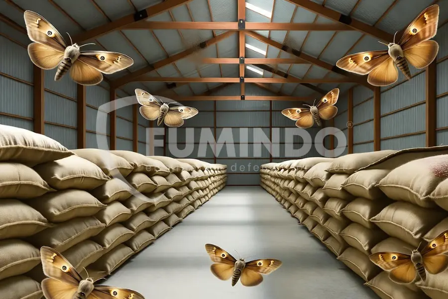 hama gudang beras ketan berupa ulat